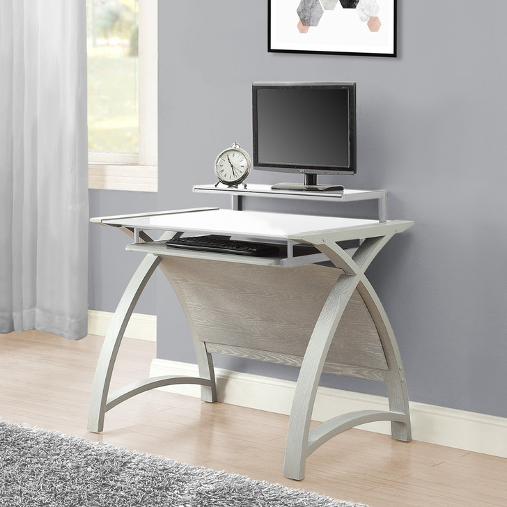 Curve Home Office Grey Desk (90cm) - 1