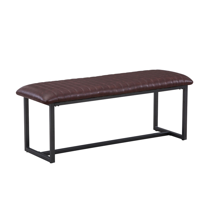 Urban Elegance Vintage Brown Leather Dining Bench VPR03D_1