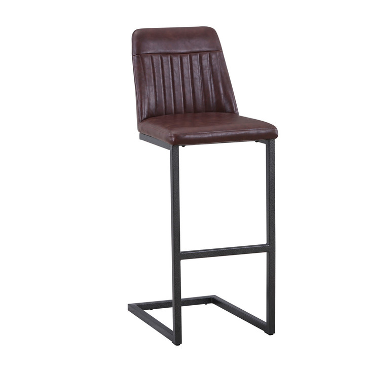 Vintage Brown Leather Bar Stool (pack of two)