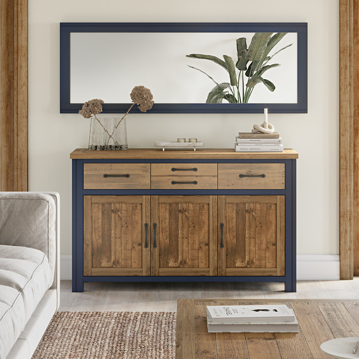 This Splash of Blue Sideboard 3 Door / 4 Drawer by Baumhaus is a quality item, ready assembled with 5yr warranty