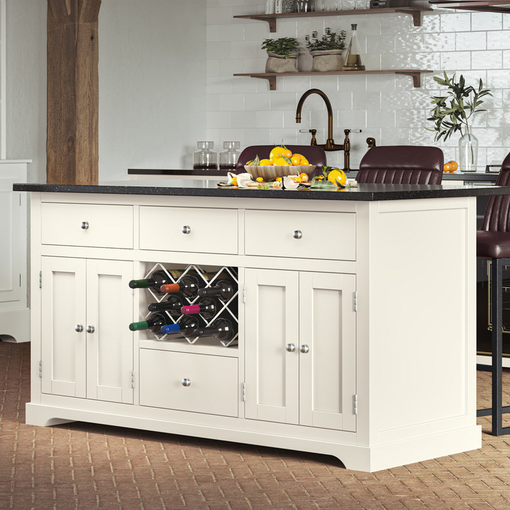 Cream Kitchen Island With Black Granite Worktop