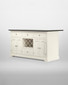 Lingham Kitchen Island in Cream with a Painted Base and Black Granite Worktop - WFS-BH-LIN01D-B