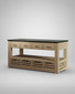 Lingham Oak Kitchen Island with Four Drawers and a Black Granite Worktop - WFS-BH-LIN03C