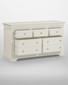 Vermont 3+2 Drawer Chest, white wooden dresser with six drawers and round metallic knobs, traditional style furniture for bedroom storage.