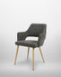 Stanley Dark Grey Dining Chair, modern dark grey upholstered dining chair with wooden legs, sold as a pair.