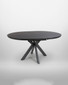 Hamilton Black Ash Round 120cm - 160cm Extending Table, modern black ash wood dining table with adjustable length, round shape, and stylish stable base.