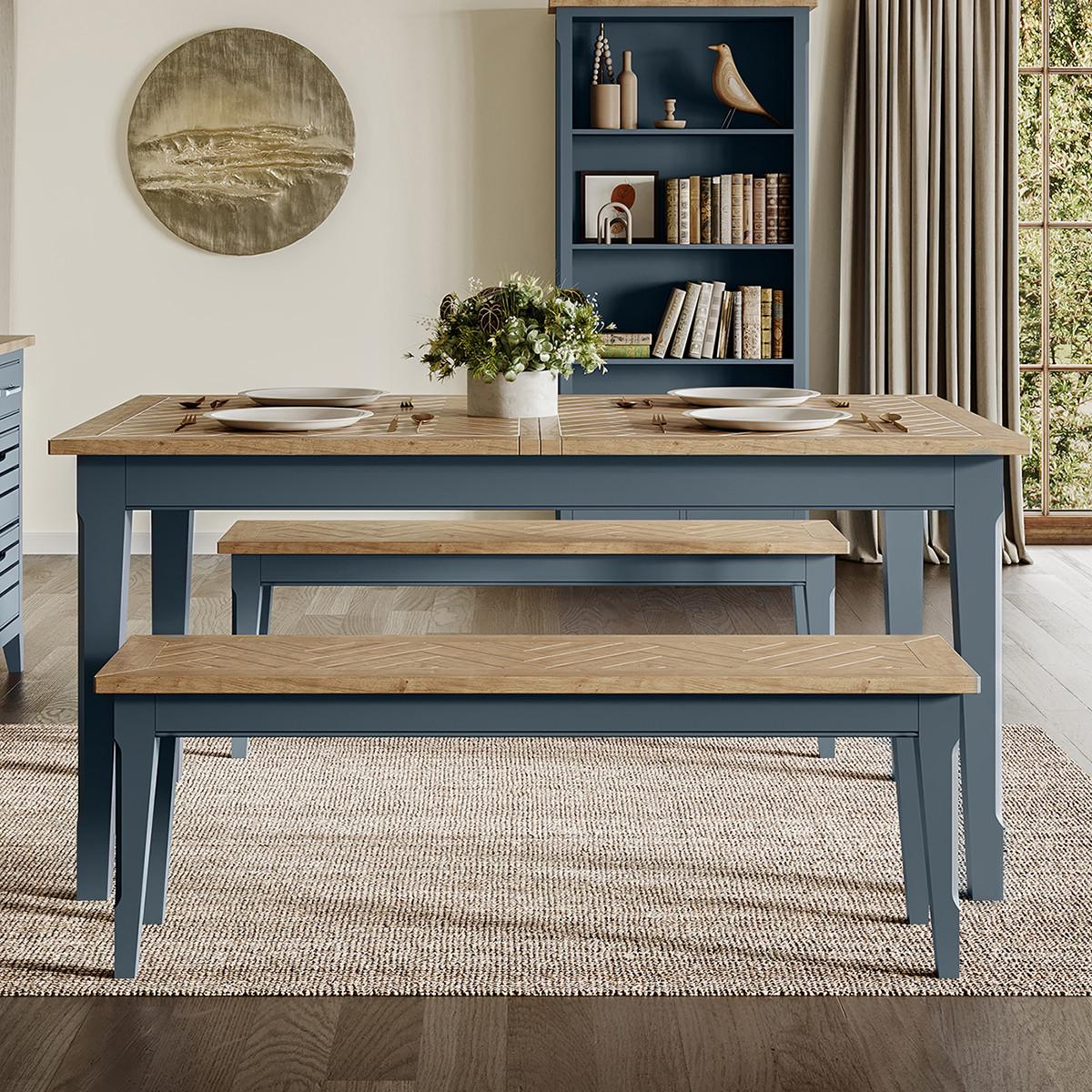 Signature Blue Dining Bench (150cm) Wooden Furniture Store