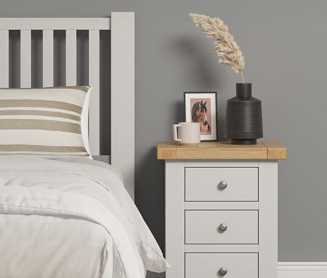 Vermont Bed and Bedside Table