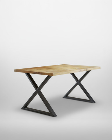 Hulstone Industrial Reclaimed Small Diagonal Leg Dining Table - Wooden ...