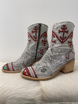Marco Delli Dallas Ankle Boot - Embroidered Denim