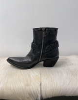 Marco Delli Sierra Leather Ankle Boot - Black Pearl