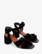 Penelope Chilvers Infinity Velvet Sandal - Black