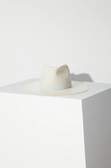 Janessa Leone Zoe Packable Straw Fedora - Bleach