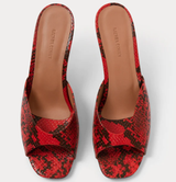 Rachel Comey Kitten Heel - Red Snake Print Leather