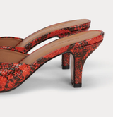 Rachel Comey Kitten Heel - Red Snake Print Leather