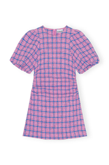 Ganni Checked Suiting Mini Dress - Wild Orchid