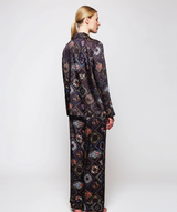 Mirto Floral Square Print Pyjamas - Black