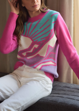 Never a Wallflower Mountain View Cashmere Sweater - Pink