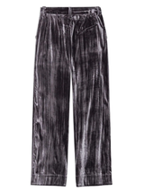 Ganni  Velvet Stripe Relaxed Pleated Pants - Phantom