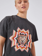 Hayley Menzies Psychedelic Leopard T-Shirt Acid Wash