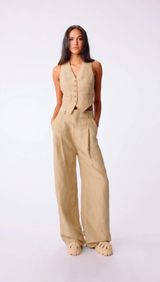 Smythe Pleated Trouser - Khaki