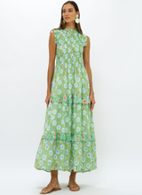 Oliphant Sleeveless Smocked Maxi - Amalfi Lime