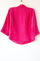 Lost & Found Linen Shirt Jacket - Fuxia