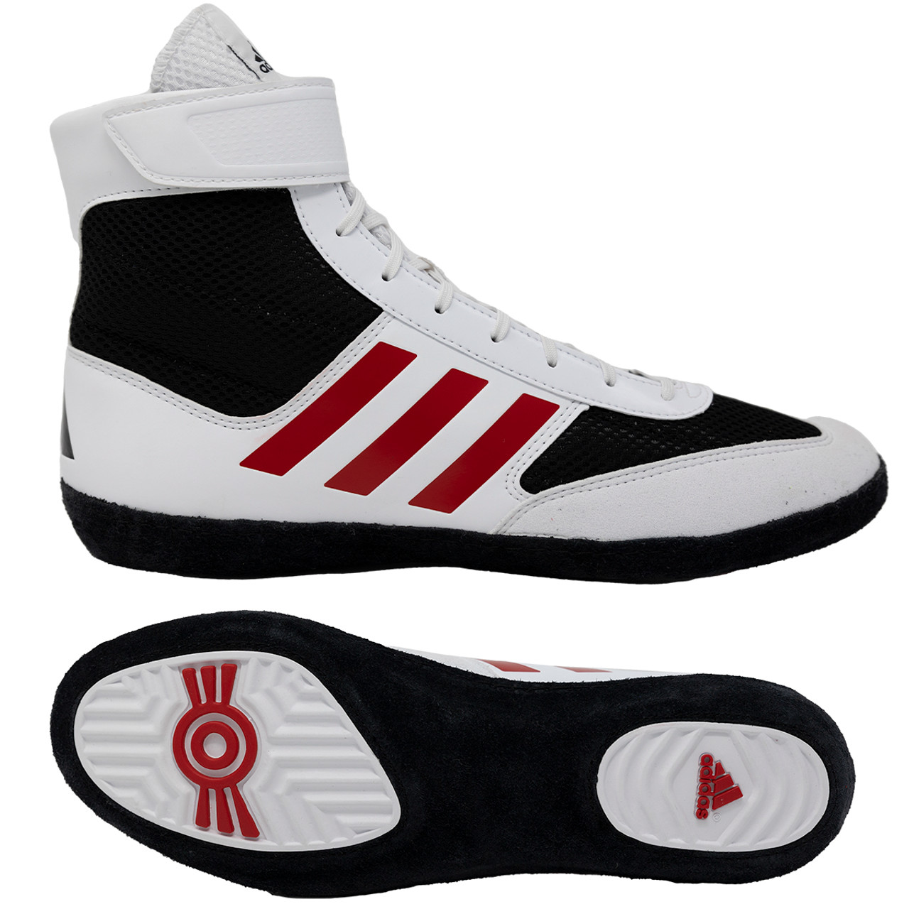 Adidas- Combat Speed 5 Wrestling Shoe - Black-White-Red - HP6866