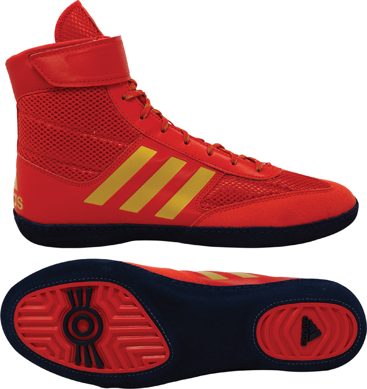 Adidas Combat Speed 5 - Wrestling Shoe - Red-Gold- Navy HZ1132