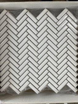 ARVEX WHITE THIN HERRINGBONE GLOSSY