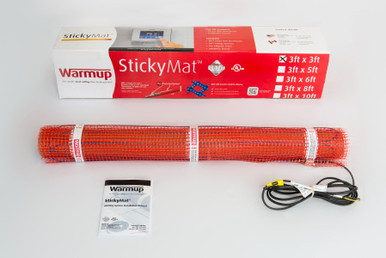 Warmup StickyMat Heats 50 Sq Ft 20" x 30 Ft 240v, 700W, 2.9A