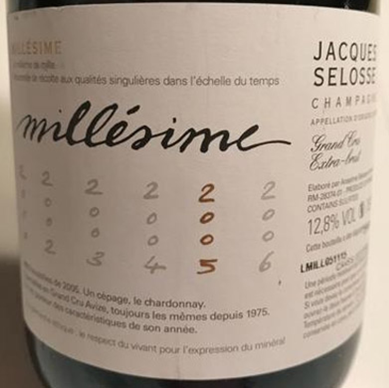 Selosse Extra Brut Blanc de Blancs Champagne Millésime 2005