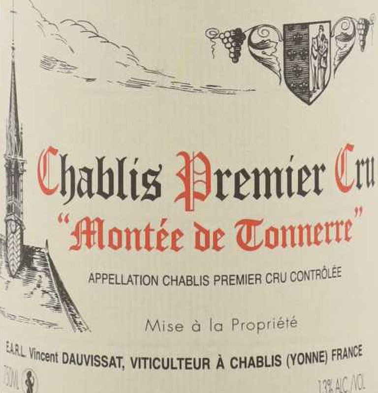 Dauvissat/Vincent Chablis 1er cru Montée de Tonnerre 2021 - Woodland ...