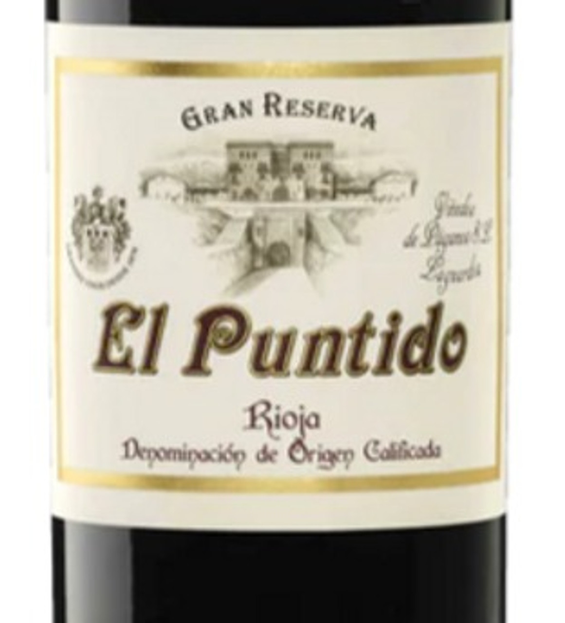 Label of El Puntido Gran Reserva Rioja highlighting classic Tempranillo from Rioja, Spain.
