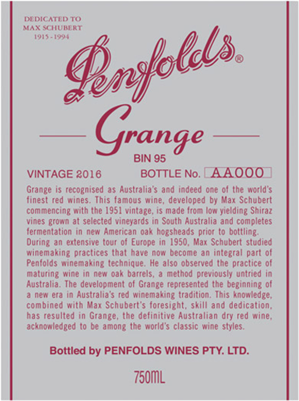 An iconic South Australian Shiraz with concentrated berries, oak, and spice, designed for long-term cellaring.