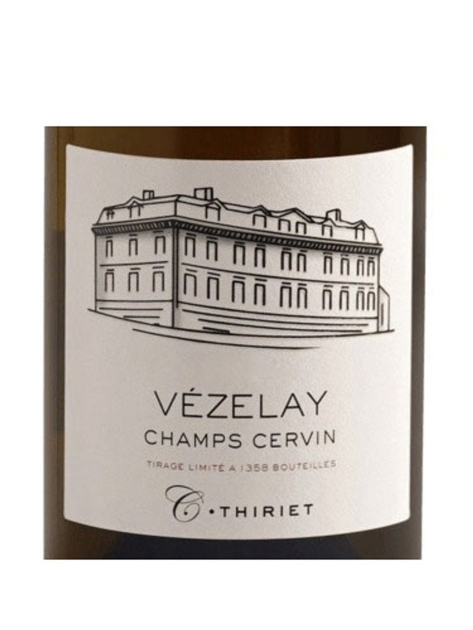 Black and white wine label featuring an illustration of a building, labeled