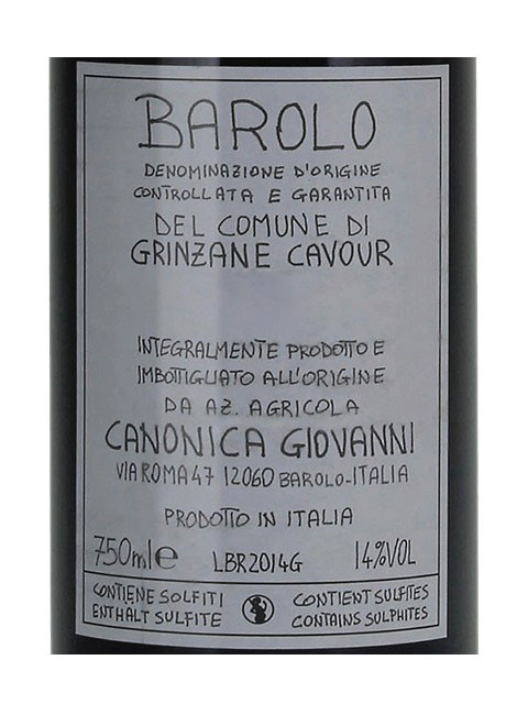 Canonica/Giovanni Barolo del Comune di Grinzane Cavour 2020