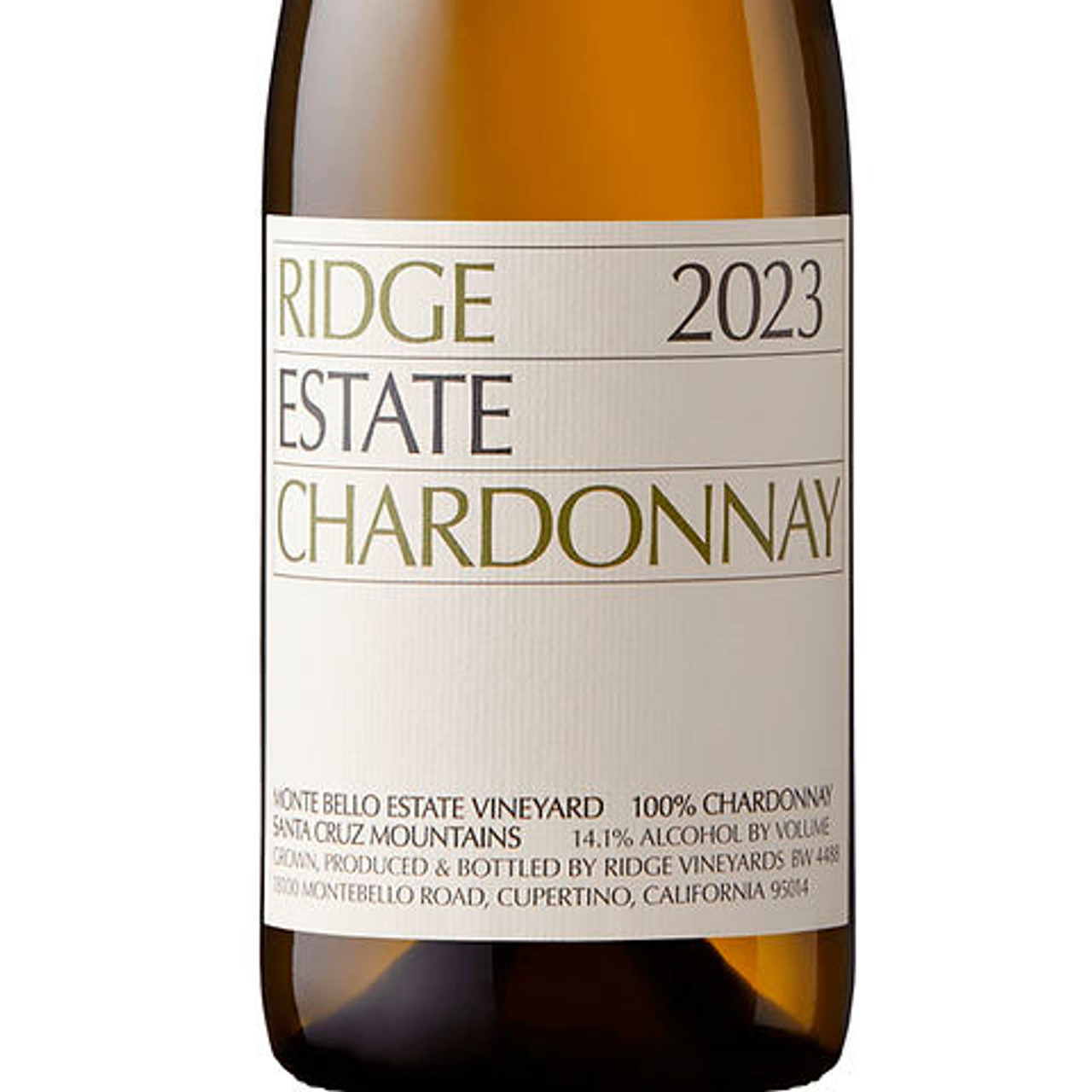 White wine label with text