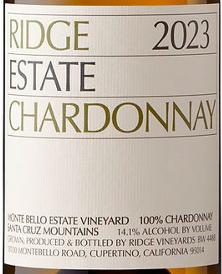 Ridge Chardonnay Santa Cruz Mountains Estate 2023 - Woodland Hills