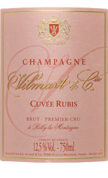 Vilmart Brut Rose Champagne Cuvee Rubis NV elegant French ros&eacute; Champagne with bright red berry notes and fine bubbles