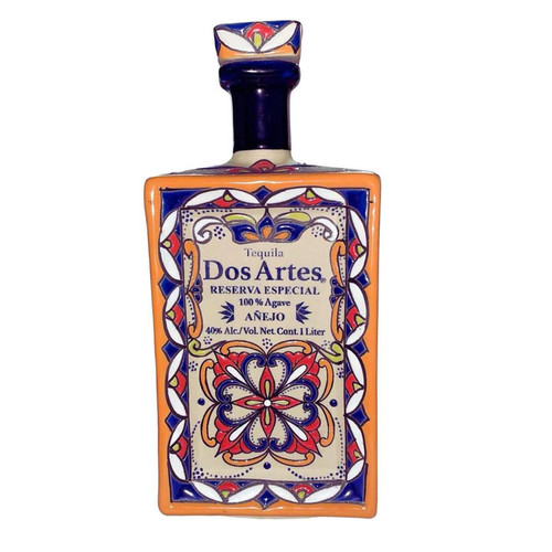 Dos Artes Añejo Tequila (ceramic square bottle) 1L