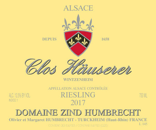Zind-Humbrecht Riesling Alsace Wintzenheim Clos Häuserer 2017