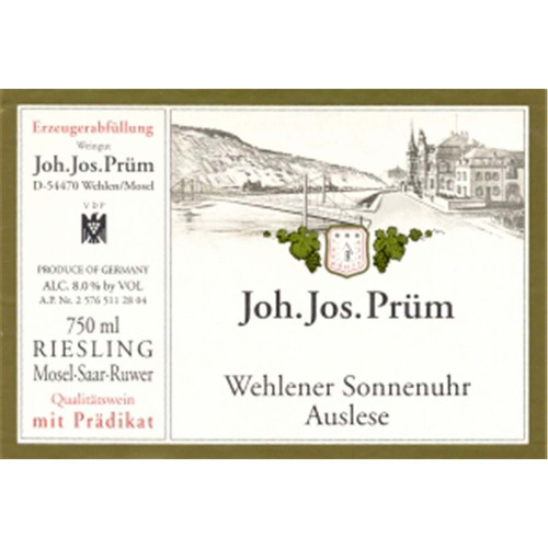 Prüm/JJ Riesling Auslese Wehlener Sonnenuhr 2019