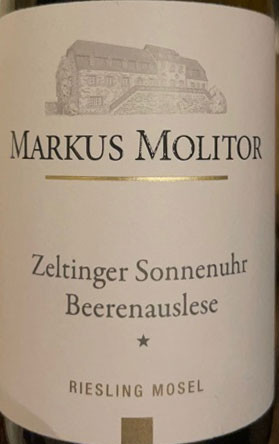 Molitor/M Riesling Beerenauslese* Zeltinger Sonnenuhr Gold Cap 2019 375ml