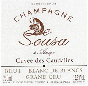 de Sousa Blanc de Blancs Champagne Caudalies Grand Cru NV