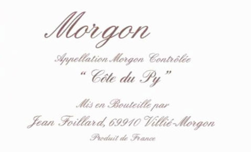 Foillard/Jean Morgon Côte du Py 2020 3L