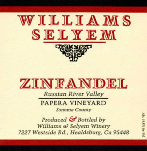 Williams-Selyem Zinfandel Russian River Valley Papera Vineyard 2020