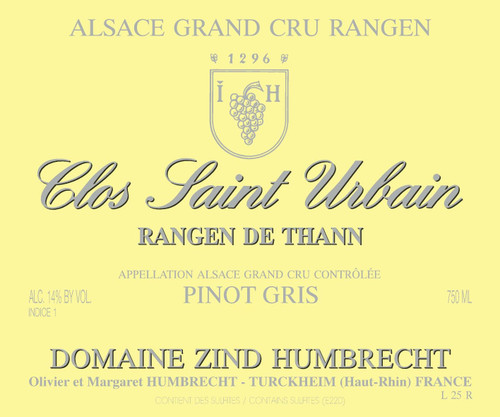 Zind-Humbrecht Pinot Gris Grnd Cru Rangen de Thann Clos St-Urbain 2019