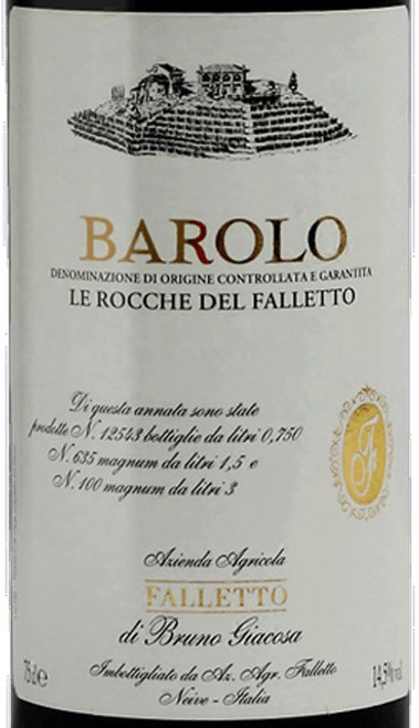 Giacosa/Bruno Barolo Rocche di Castiglione Falletto 1982