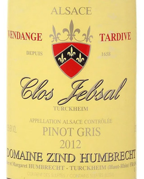 Zind-Humbrecht Pinot Gris Turckheim Clos Jebsal Vendange Tardive 2012